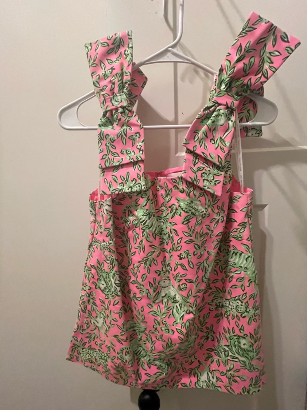 Lilly Pulitzer Pink Top with Green Leaf Print